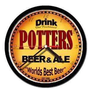  POTTERS beer and ale cerveza wall clock 