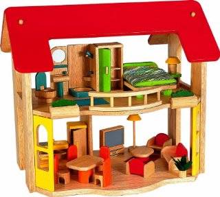  Voila Wooden Dollhouse with Furniture   Happy Home 
