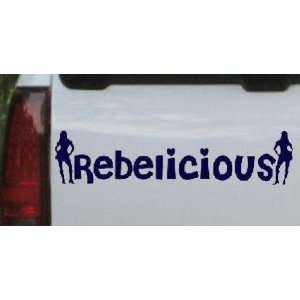 Rebelicious Sexy Cowgirls Car Window Wall Laptop Decal Sticker    Navy 