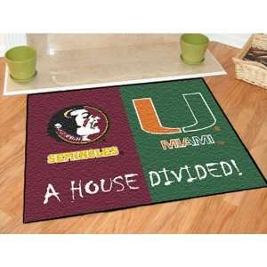  House Divided Florida State Miami Rug