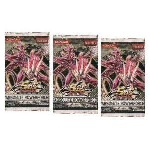  3 Packs of Yu Gi Oh 5Ds TCG Absolute Powerforce Booster 