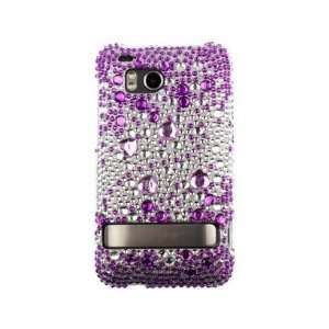  Hard Diamond Solid Phone Cover Case Purple and Silver For 
