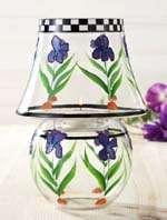 Iris Clear Glass Candle Lamp w Tea Lights NEW 088235094568  