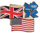 Official London 2012 Summer Olympics USA & United Kingdom Flags Pin