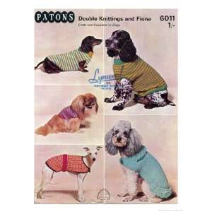  1950s Dogs Knit Fashions Animals Giclee Poster Print 