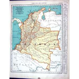   1936 Rand Mcnally Colombia America Peru Ecuador Brazil