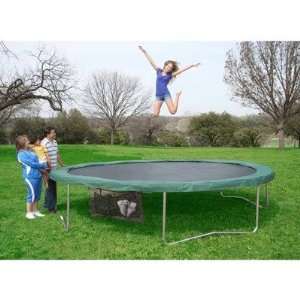  14 Round Trampoline with Green Safety Pad Patio, Lawn 