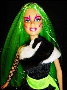 Pizzazz Barbie Doll ooak Jem Misfits green hair  