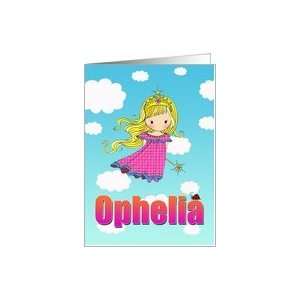  Birthday Card   ophelia Name   Fairy Princess in Clouds 