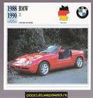 1988 1989 1990 BMW ZI Z1 Z I Car FRENCH SPEC PHOTO CARD