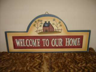 Wooden welcome to our home country living sign new  