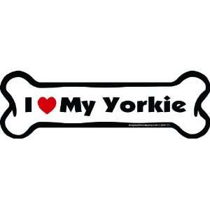  Imagine This Bone Car Magnet, I Love My Yorkie, 2 Inch by 