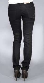 Authentic $455 John Galliano Womens Black Slim Fit Jeans Size 24 32 