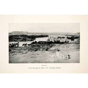 1928 Print Assuan Egypt Ancient River Aswan Dams Nile First Cataract 