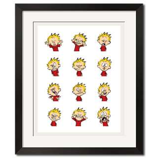 Calvin and Hobbes Funny Faces Poster Print  
