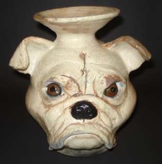 Pennington Pottery  Raku Dog Face Jug  