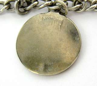 Vintage Creed Enamel Religious Relic 11 Charm Sterling Silver Bracelet 