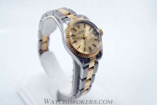 Vintage Rolex Oyster Perpetual Date Two Tone Womens Stainless Steel 