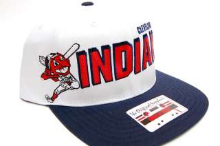 Cleveland Indians White Snapback MLB American Needle Hat Mens  