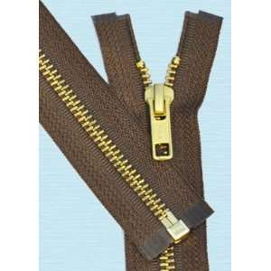  14 Medium Weight Jacket Zipper YKK #5 Brass ~ Separating 