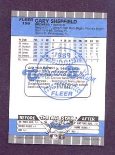 1989 Fleer Glossy #196 Gary Sheffield Rookie (Mint) *46  