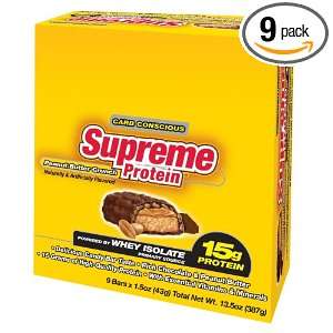  Supreme Protein 43g Bars, Peanut Butter Crunch, 9 Count 