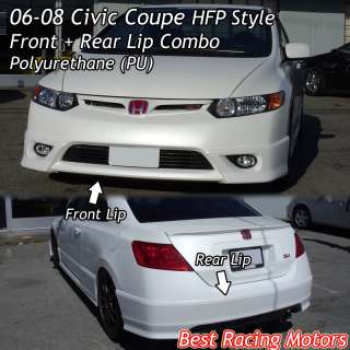 06 08 Civic 2dr HFP Front + Rear Bumper Lip (Urethane)  