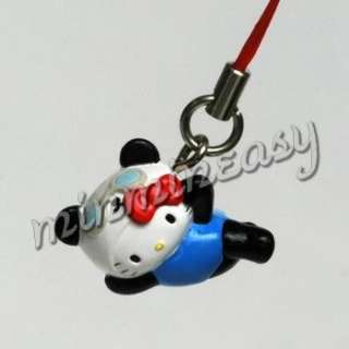 Bandai Hello Kitty Sport Panda Figure Strap Charm x6 *  