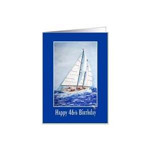  46th birthday watercolor sailboat sailing nautical 