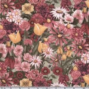  45 Wide Come Sit In My Garden Flowers Multi Fabric By 
