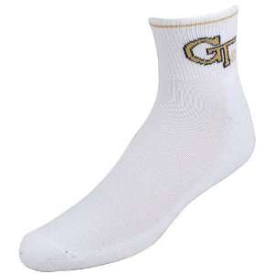 Georgia Tech Yellow Jackets White Mens 10 13 Ankle Socks  