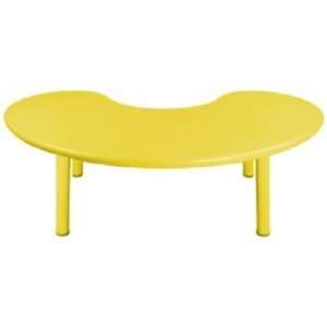  Half Moon Plastic Table Color Yellow, Leg Height 22 