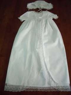 NEW Baby Lace Christening Gown Dress & Bonnet 3 18 MO.  