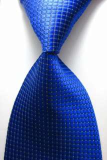 Blue 100%Silk Classic Woven Check Mans Tie Necktie  