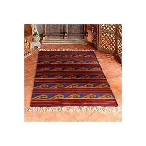    NOVICA Zapotec wool rug, Sunshine Waves (4x6)