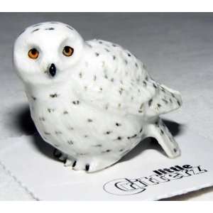 OWL Snowy white Ghost Chick New Figurine MINIATURE Porcelain LITTLE 