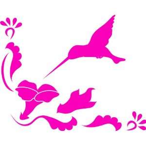  Removable Wall Decals  Humming bird in flowers