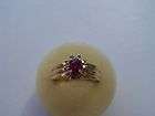 10Ct Yellow Gold Genuine Diamond Ruby Engagement Ring F