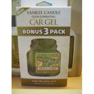  Sage & Citrus Yankee Candle Car Gel Bonus 3 Pak 