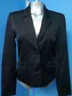 RW & Co  Black FITTED COTTON Women Blazer Suit Jacket SZ 4 