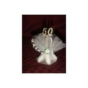   10 Ready Made Organza Almond 50th Anniversary Favors 