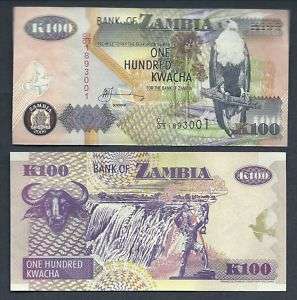 Zambia 100 Kwacha 2006 African World Paper Money Unc  