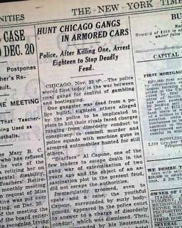 1927 AL CAPONE Gangster War Chicago Police NY Newspaper  