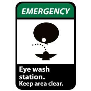  Signs Eye Wash Station. Keep Area Clear
