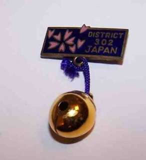 Vintage LIONS CLUB PIN * JAPAN District 302 w Bell  