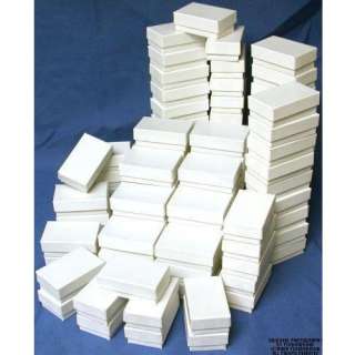 Cotton Filled Jewelry Gift Boxes White 2 5/8 100Pcs  