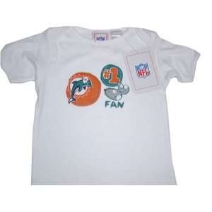  Miami Dolphins NFL Reebok Baby/Infant #1 Fan White T Shirt 