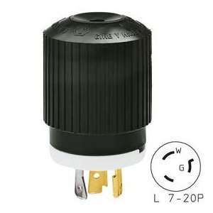   Techspec® Plug, L7 20, 20a, 277v Ac, Black/White