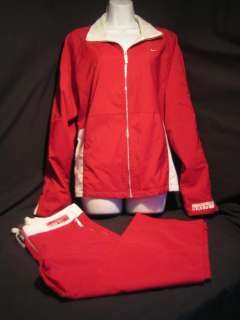 NIKE 71 red 2 piece jacket pants set Women GYM YOGA  