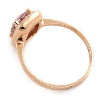 FINE PINK AMETHYST DIAMOND 14K ROSE GOLD COCKTAIL ENGAGEMENT RING 